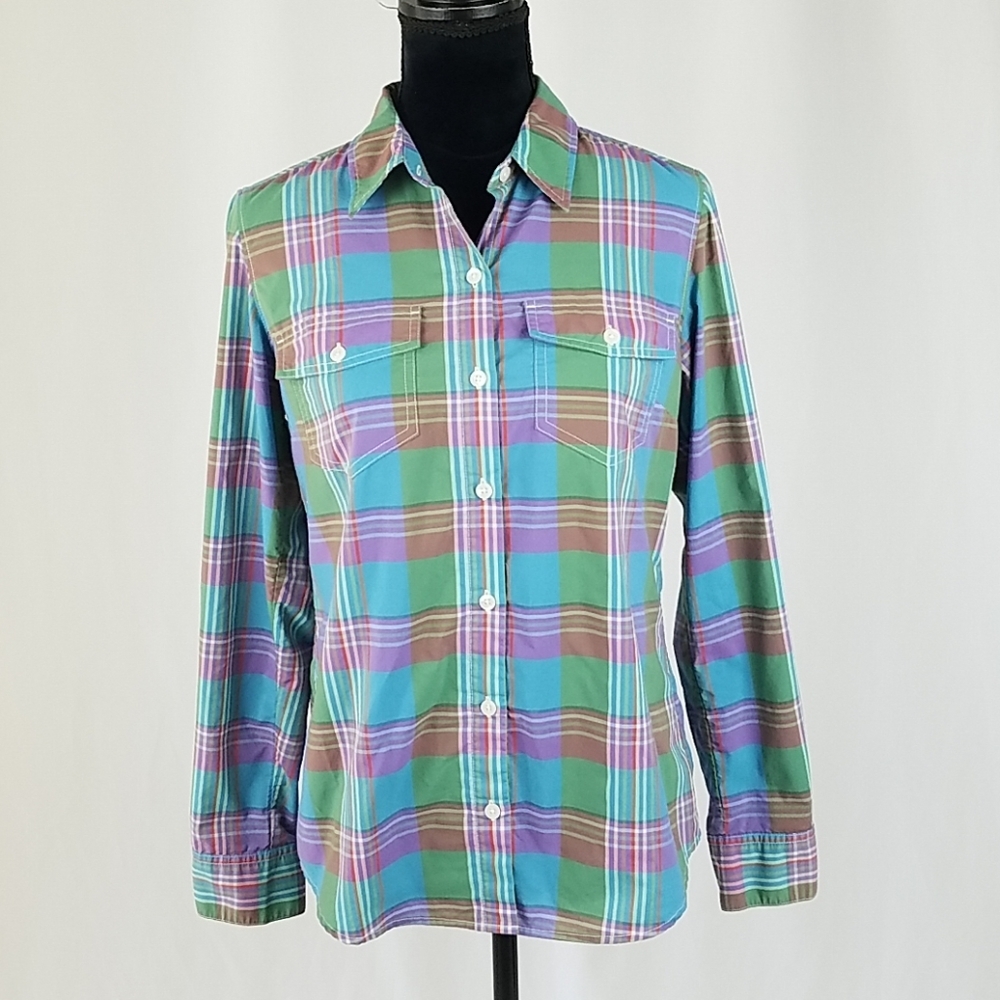 Patagonia women‎ 6 long tab sleeve plaid gorpcore hiking